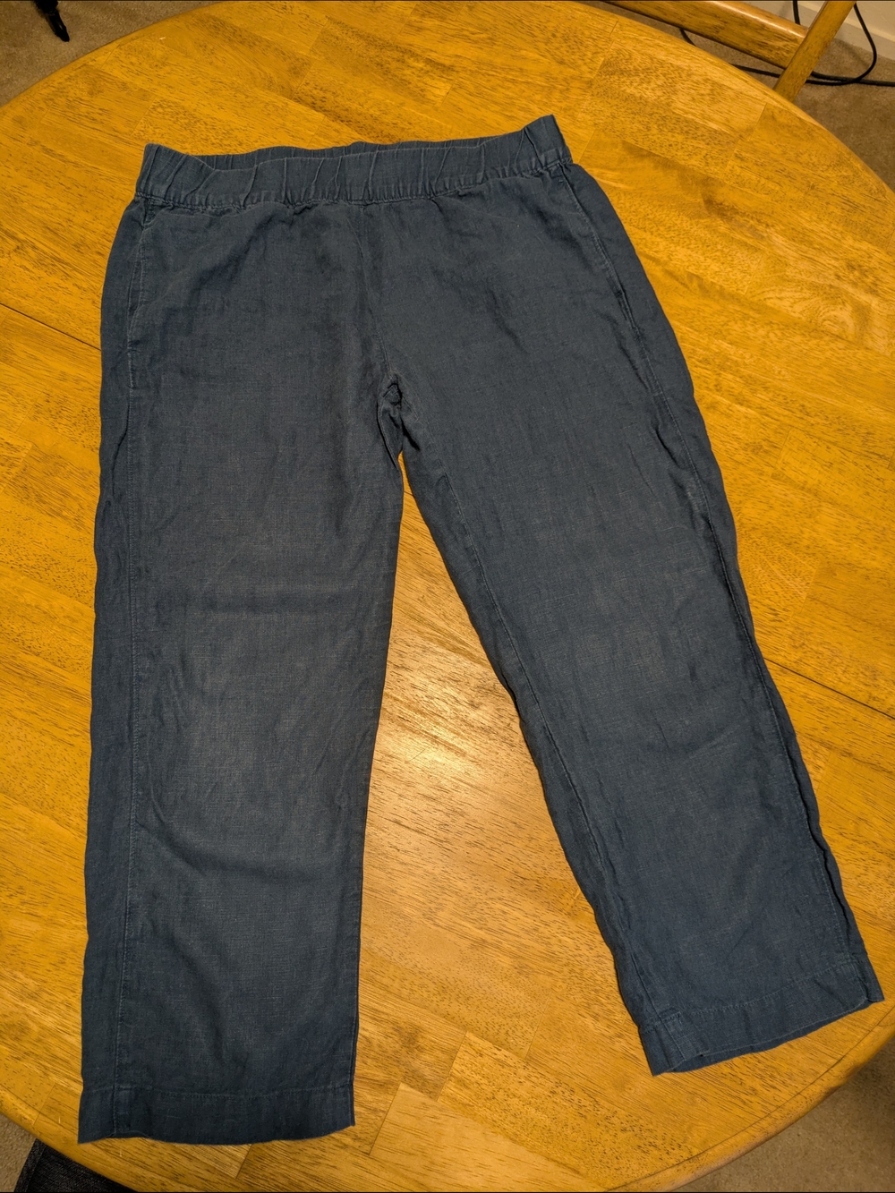 American Giant Blue Linen Pants - Women's size L
